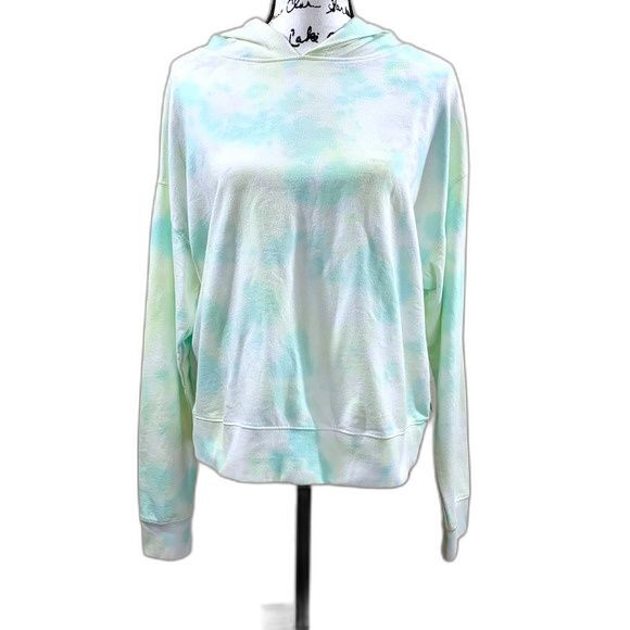Danskin green hoodie women tie dye long sleeve hoodie sweater size L boho gym - Picture 2 of 12
